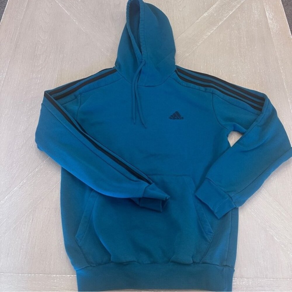 Adidas Blue and Black Pullover Hoodie